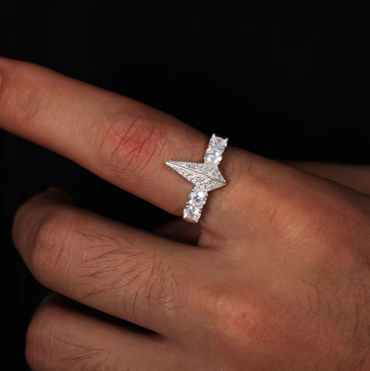 Moissanit Panther Ring - Weißgold