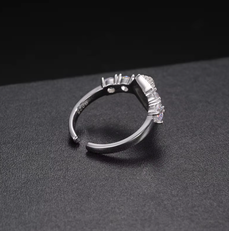 Moissanit Panther Ring - Weißgold