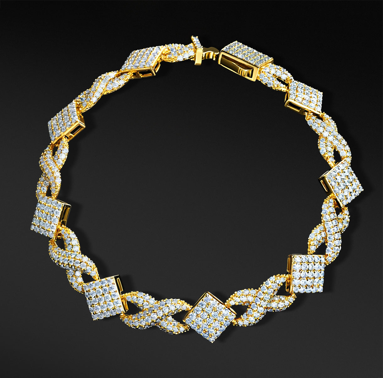 MOISSANIT INFINITY CUBAN LINK ARMBAND - GOLD