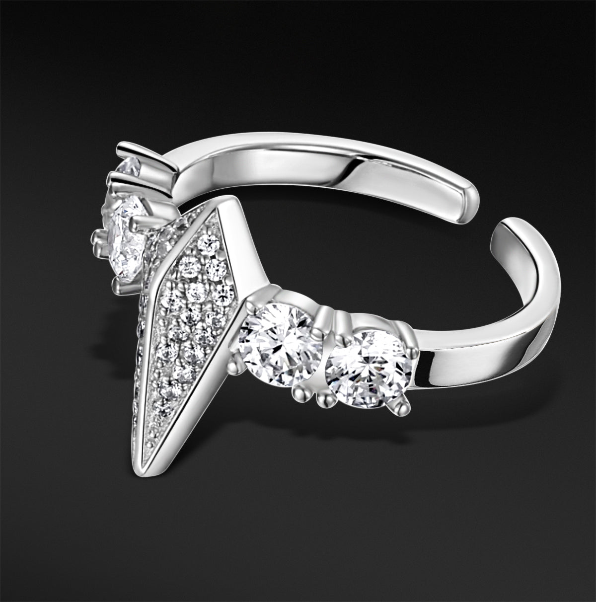 Moissanit Panther Ring - Weißgold
