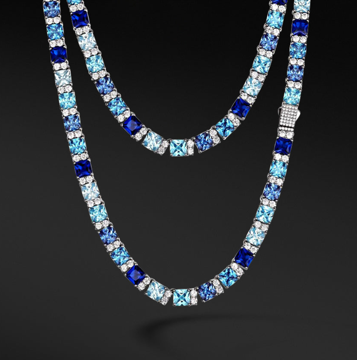 MOISSANIT OZEANBLAUE KETTE