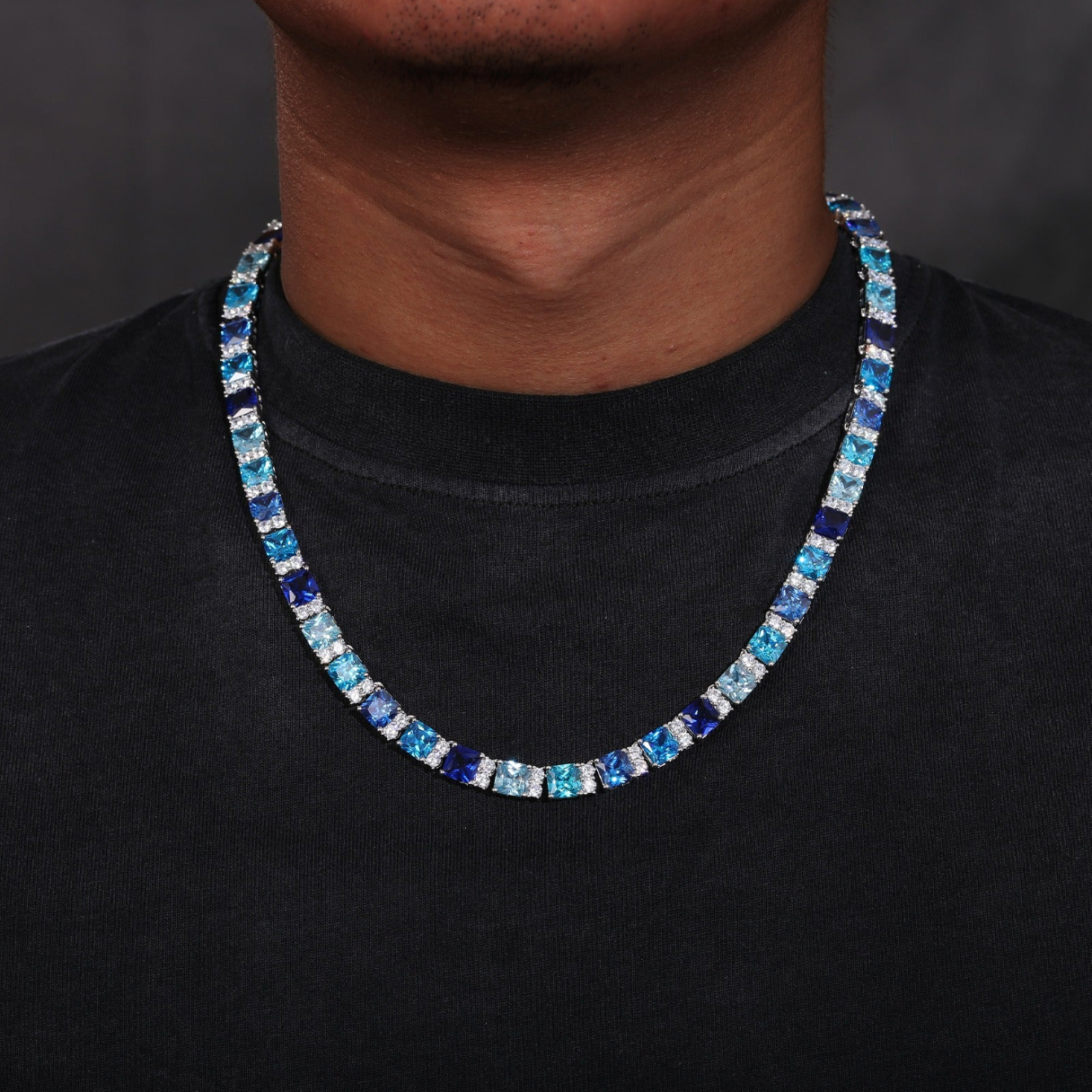 MOISSANIT OZEANBLAUE KETTE