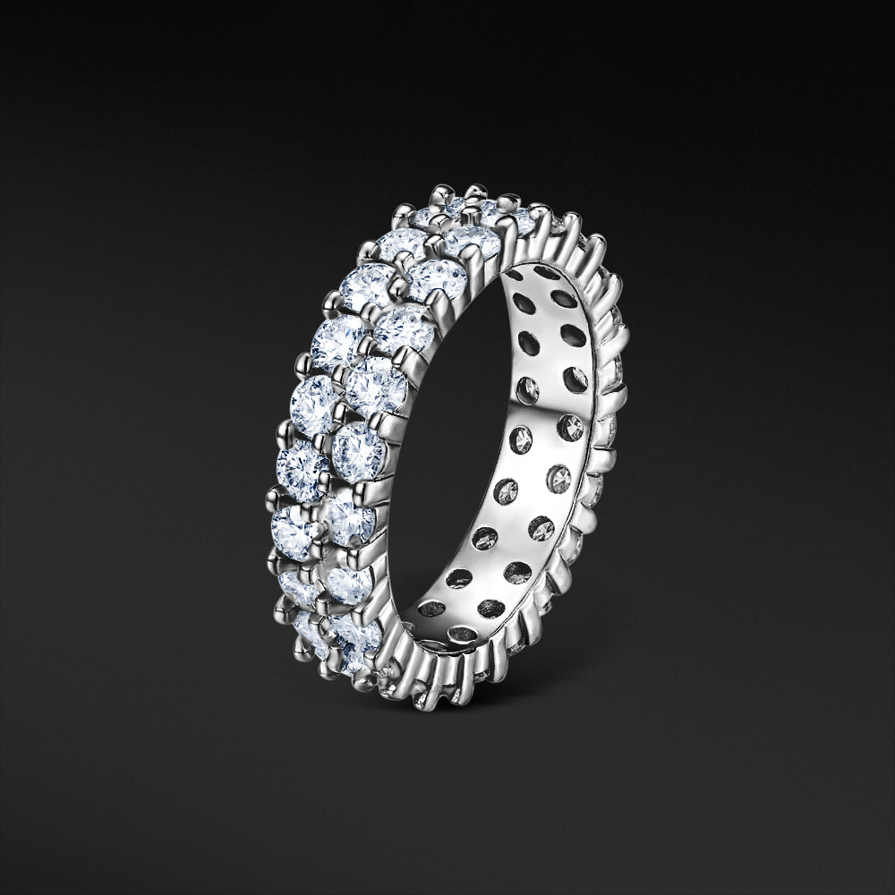 MOISSANIT EWIGKEITSRING - WEISSGOLD