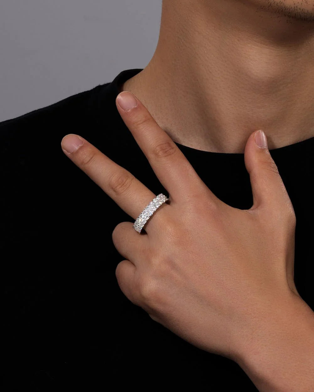 MOISSANIT EWIGKEITSRING - WEISSGOLD