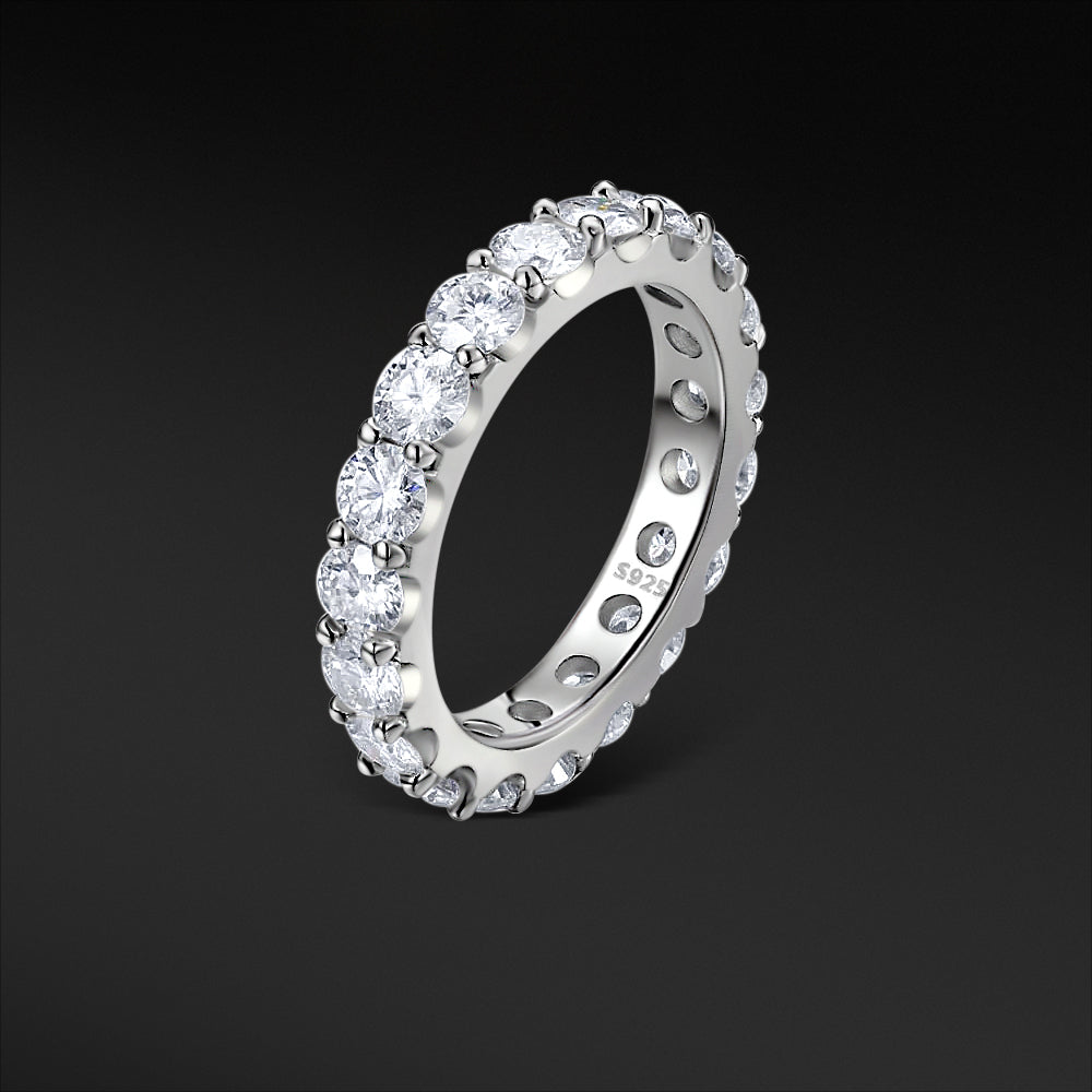 MOISSANIT ETERNITY RING - WEISSGOLD