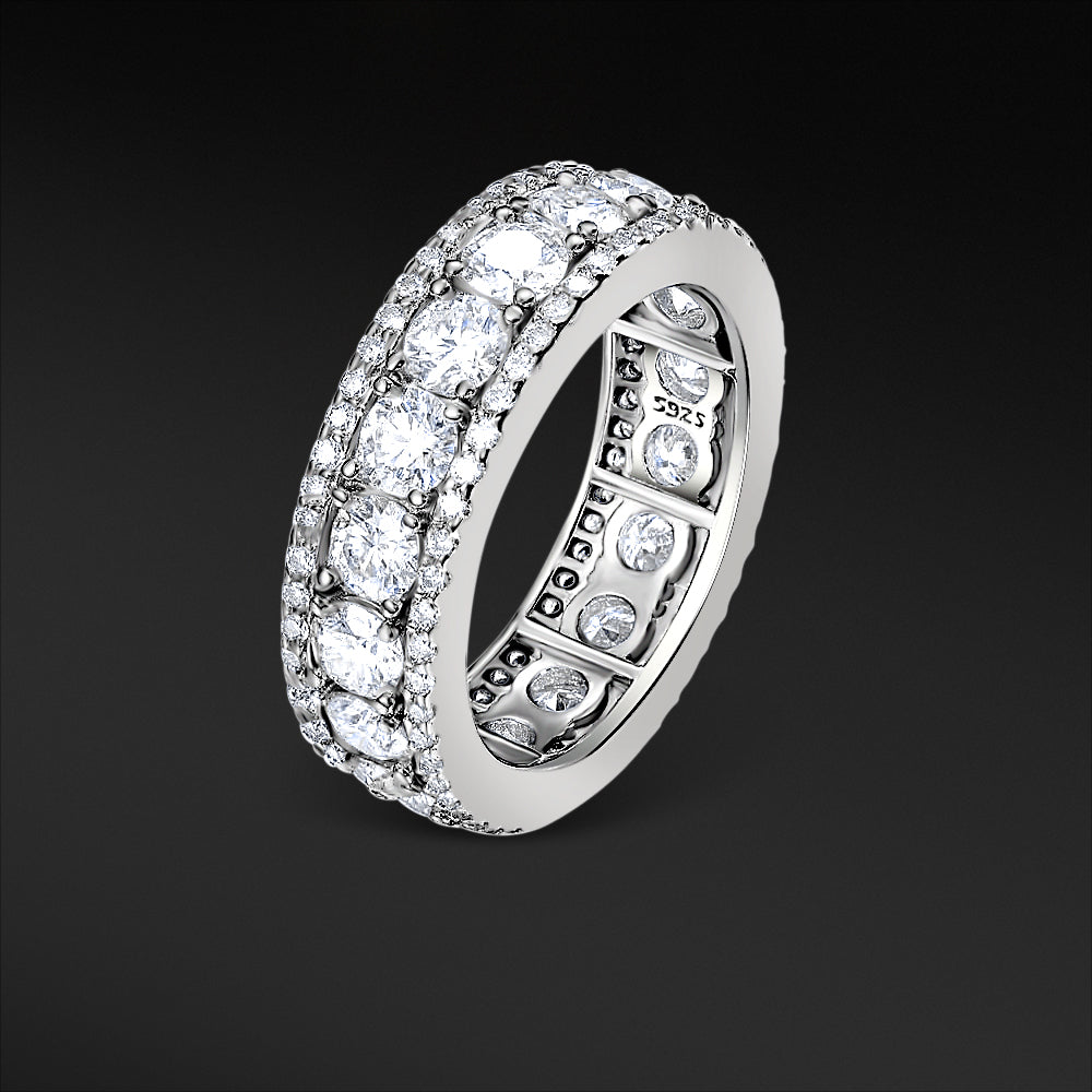 MOISSANIT EISBAND RING - WEISSGOLD